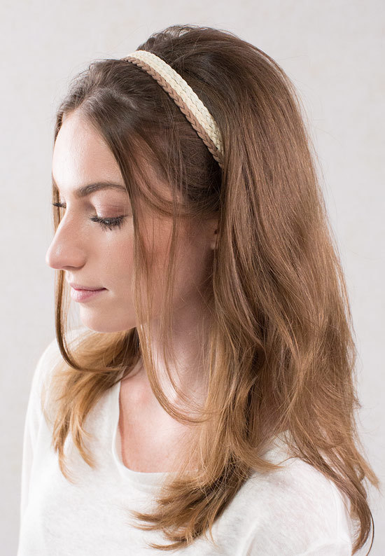 Leather Braided Headband with adjustable strap