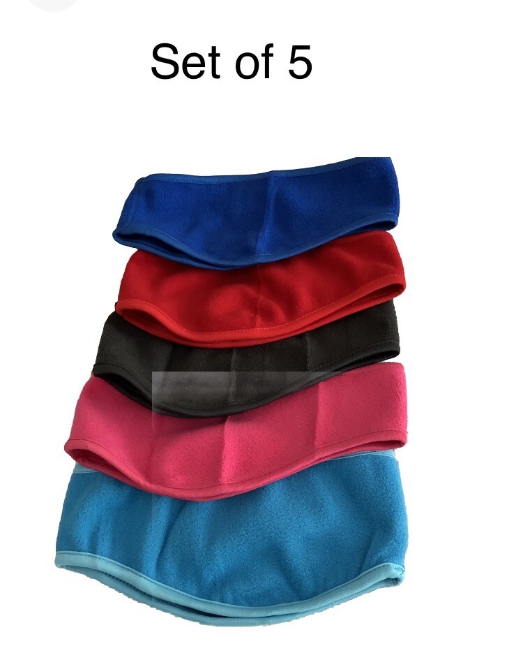 Set Of 5 Unisex Ear Warmer Headbands Fleece Winter Ski Running Cycling