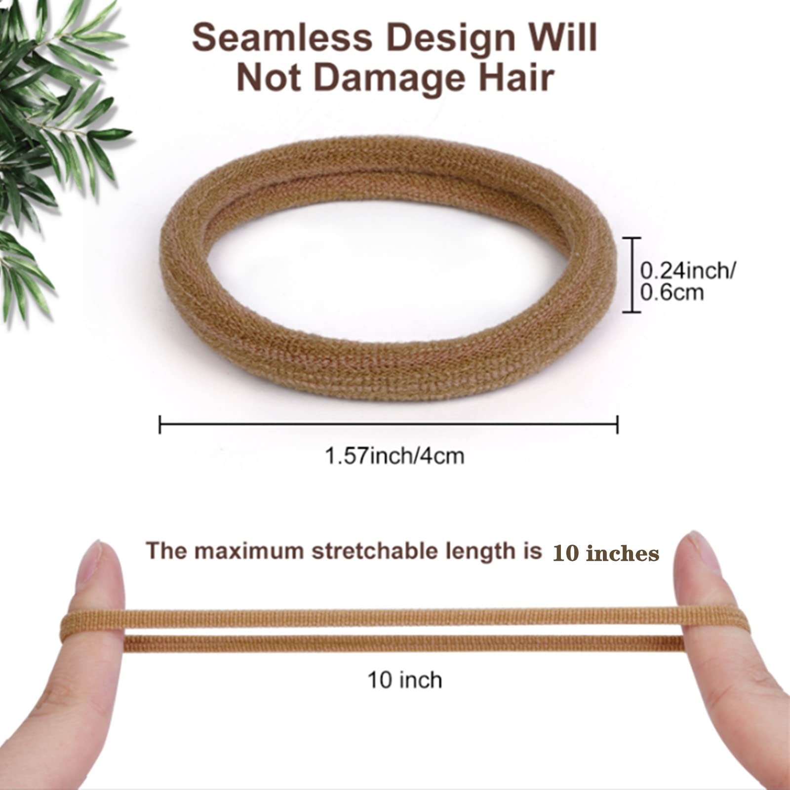 100 Pcs No Damage Seamless Hair Ties Rubber Bands Elastic Ponytail Holders