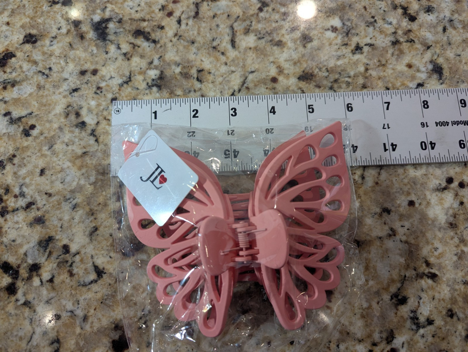 2 Pack JL 6″ Girls Large Butterfly Hair Claw Clip Black Tan