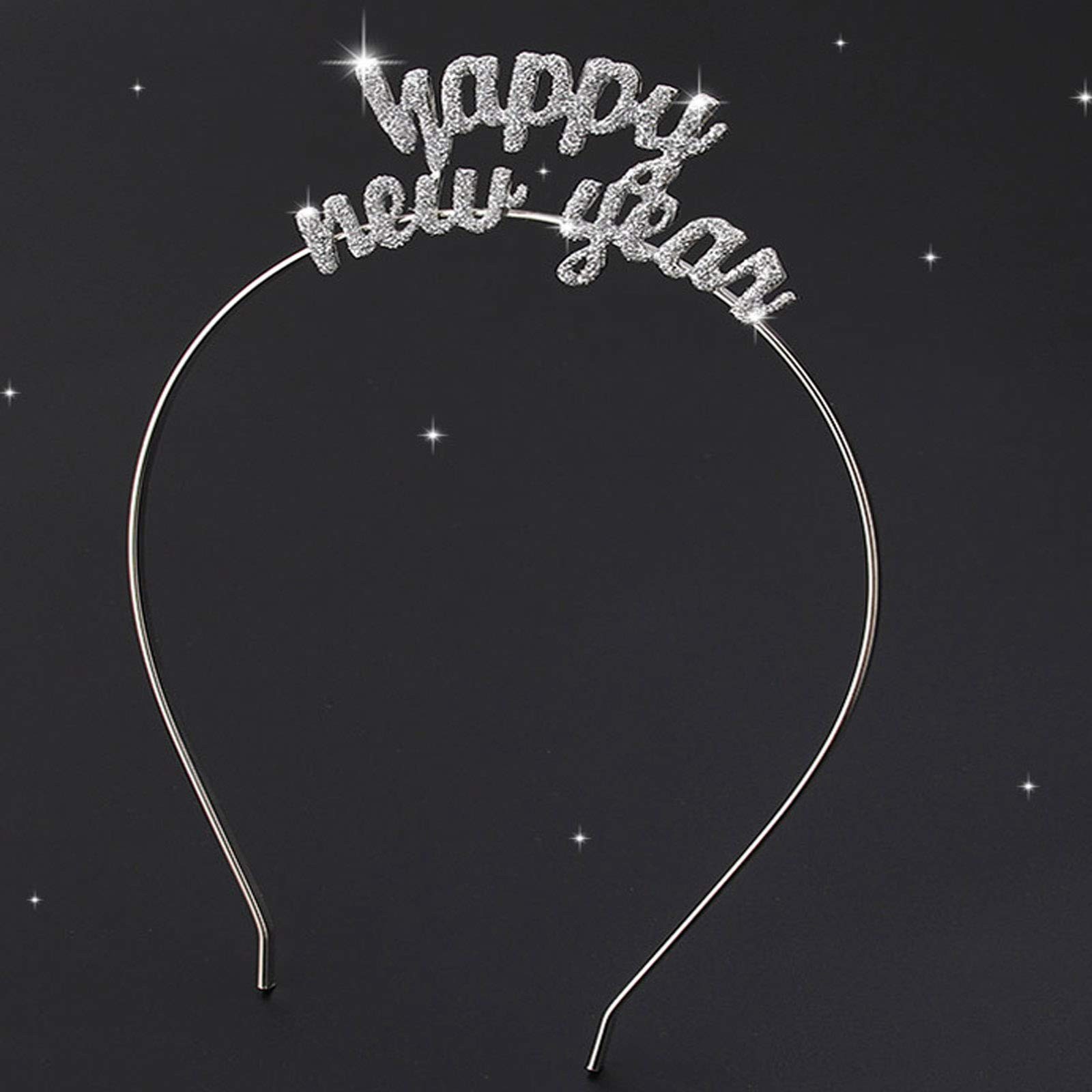 Happy New Year Headband Tiara | Rhinestone New Year Headband Hair Hoop Headdr…