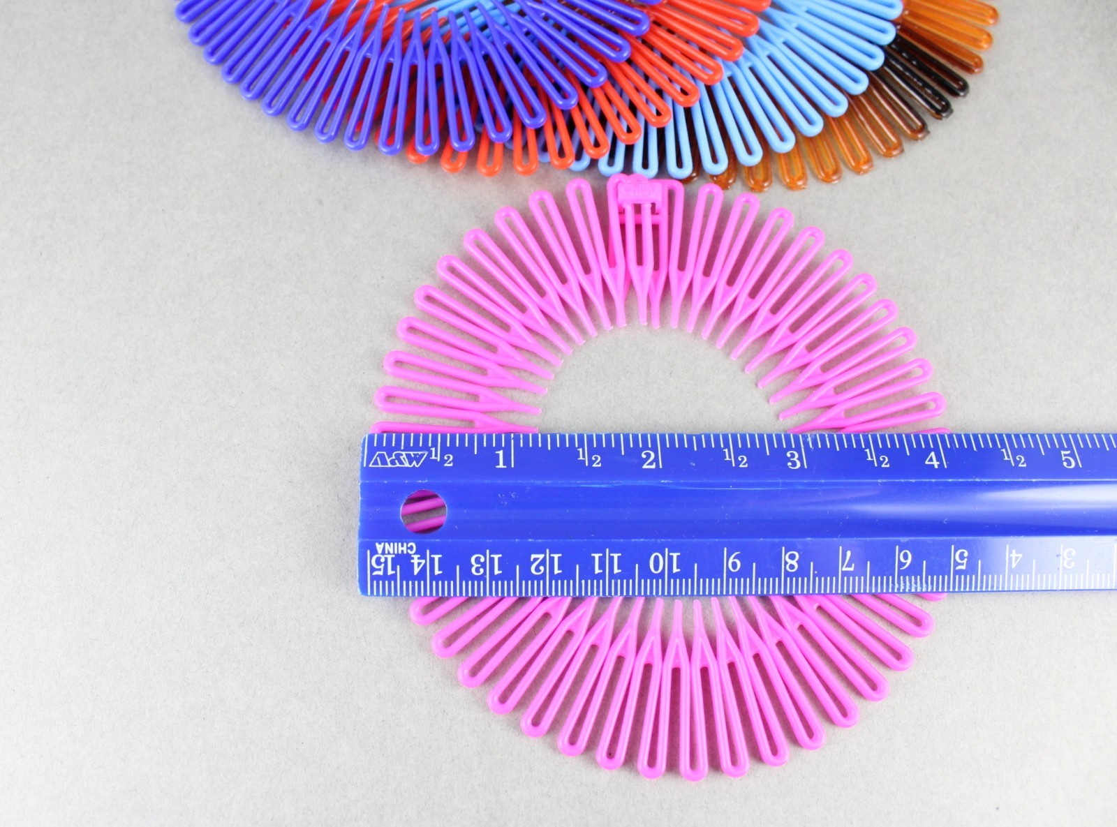 Blue Pink Red Lt Blue Brown headband Set 5 Flex spider hair comb teeth stretch