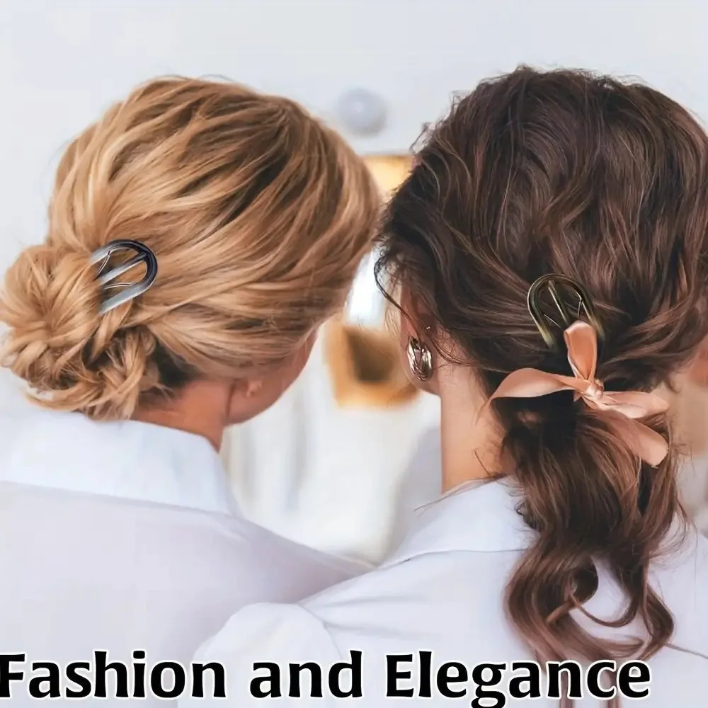 Set of 3 French-Style Hair Clips – U-Shaped Acetate Hair Clips, Suitable for Bra