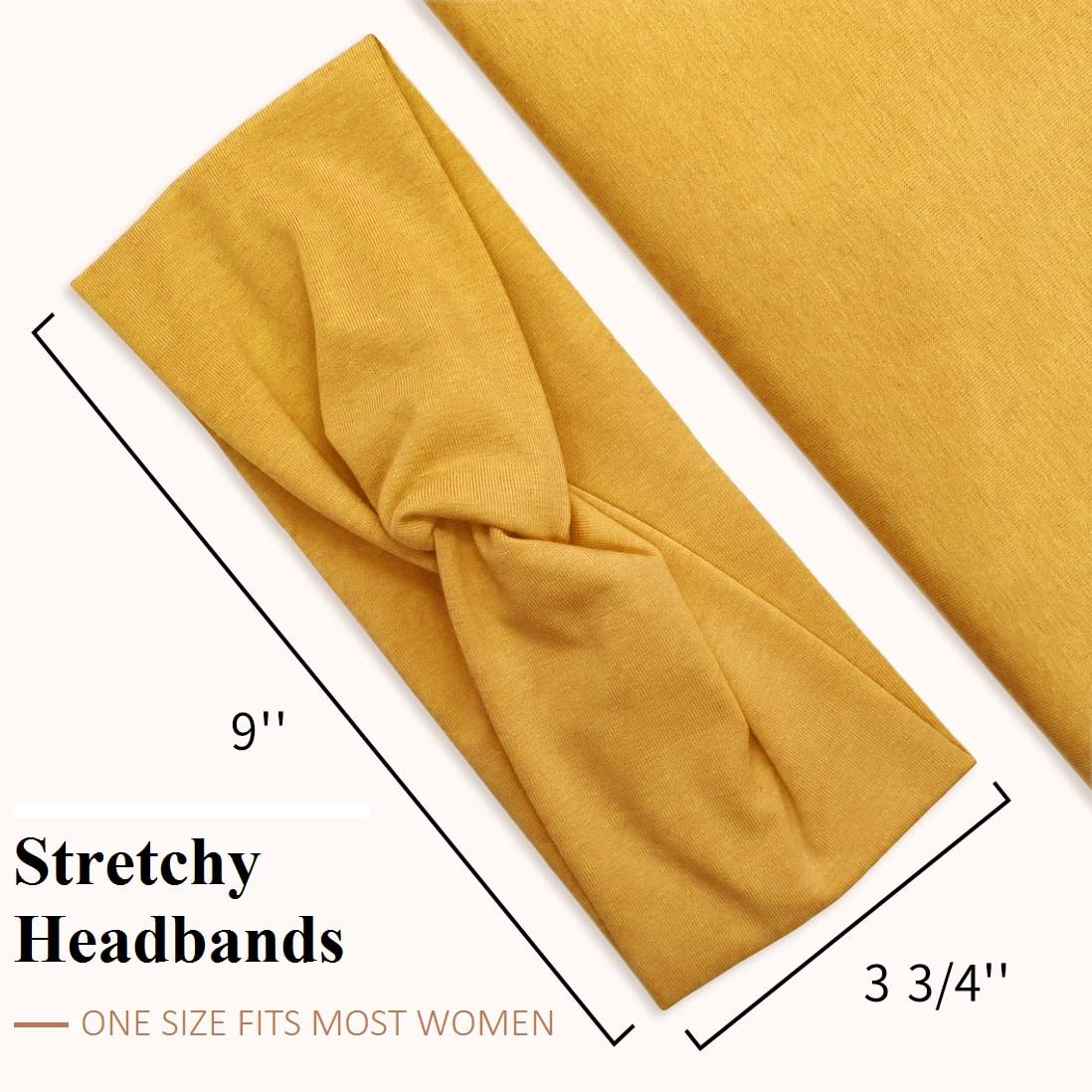 AKTVSHOW Headbands for Women – Soft Elastic Wide Hair Bands, Twisted Non-Slip Tu
