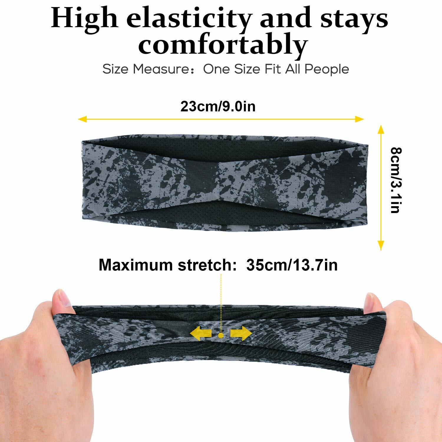 Headbands for Men Women Non-Slip Sweat Bands Sports Yoga Running Jogging Cycling