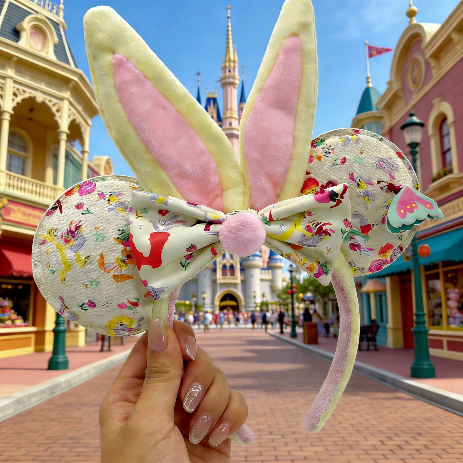 Easter Reigning Rabbits Easter Bunny Disney` Parks Ears Minnie Ears Headband NEW