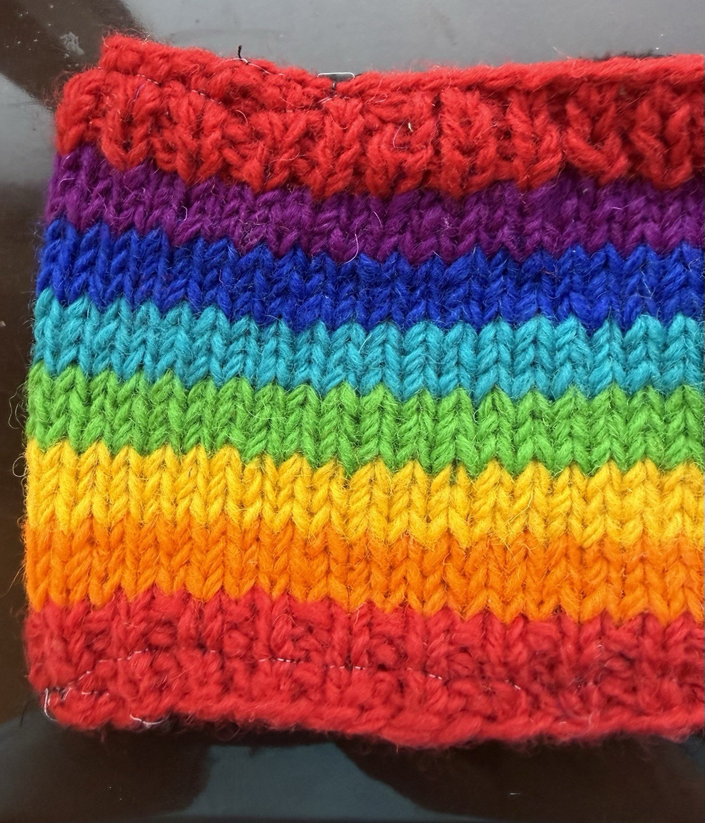 HEADBAND Nepal Hand Made Wool Head Band New Crochet Rainbow Pride #ö