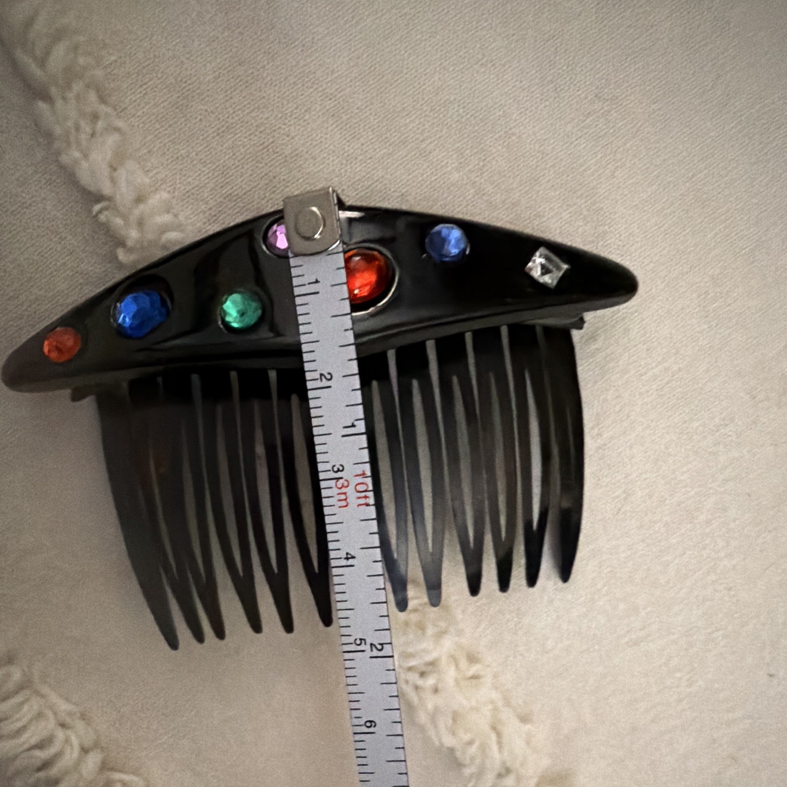 Hair Comb w/ Multicolor Rhinestone Accents, Hair Comb 1PCS