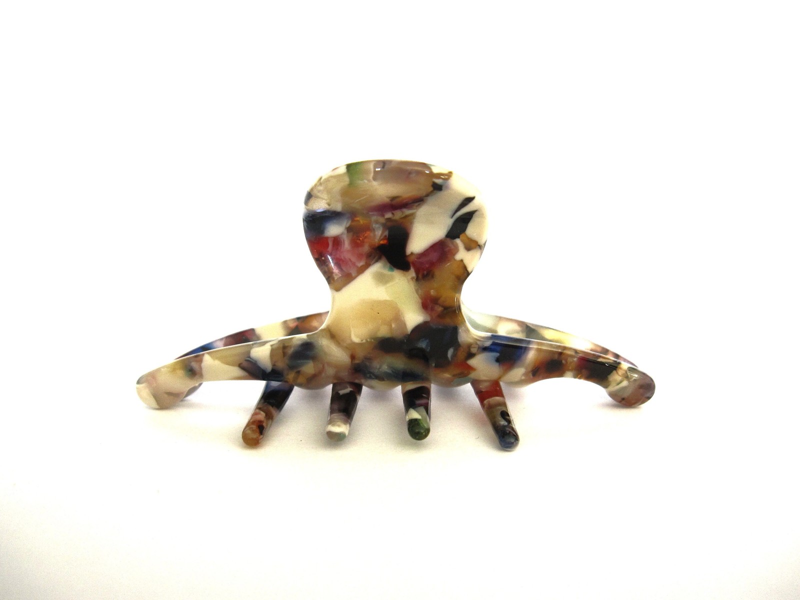 Medium/small multi colored marbled hair claw clip for fine, thin hair