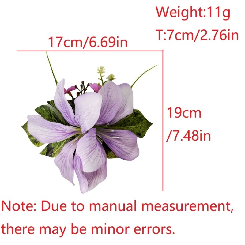 Lightweight Floral Side Hairpin Realistic Lilies Hair Clip For Special Occasion