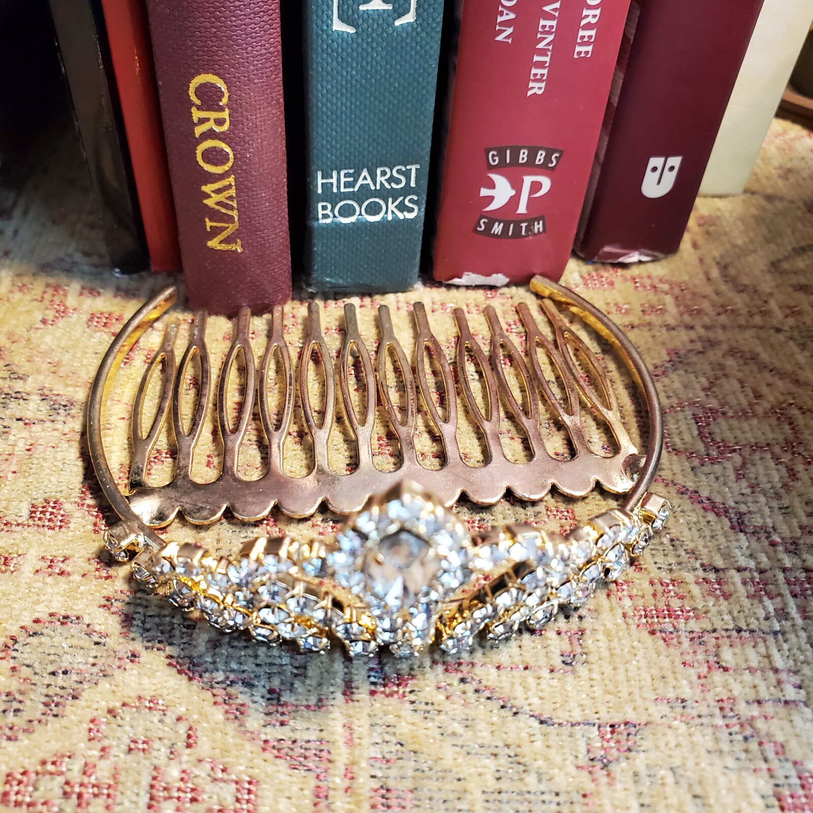 Hair Comb Rhinestone Crown Bun Decoration Marquis Cut Main Princess Queen Royal