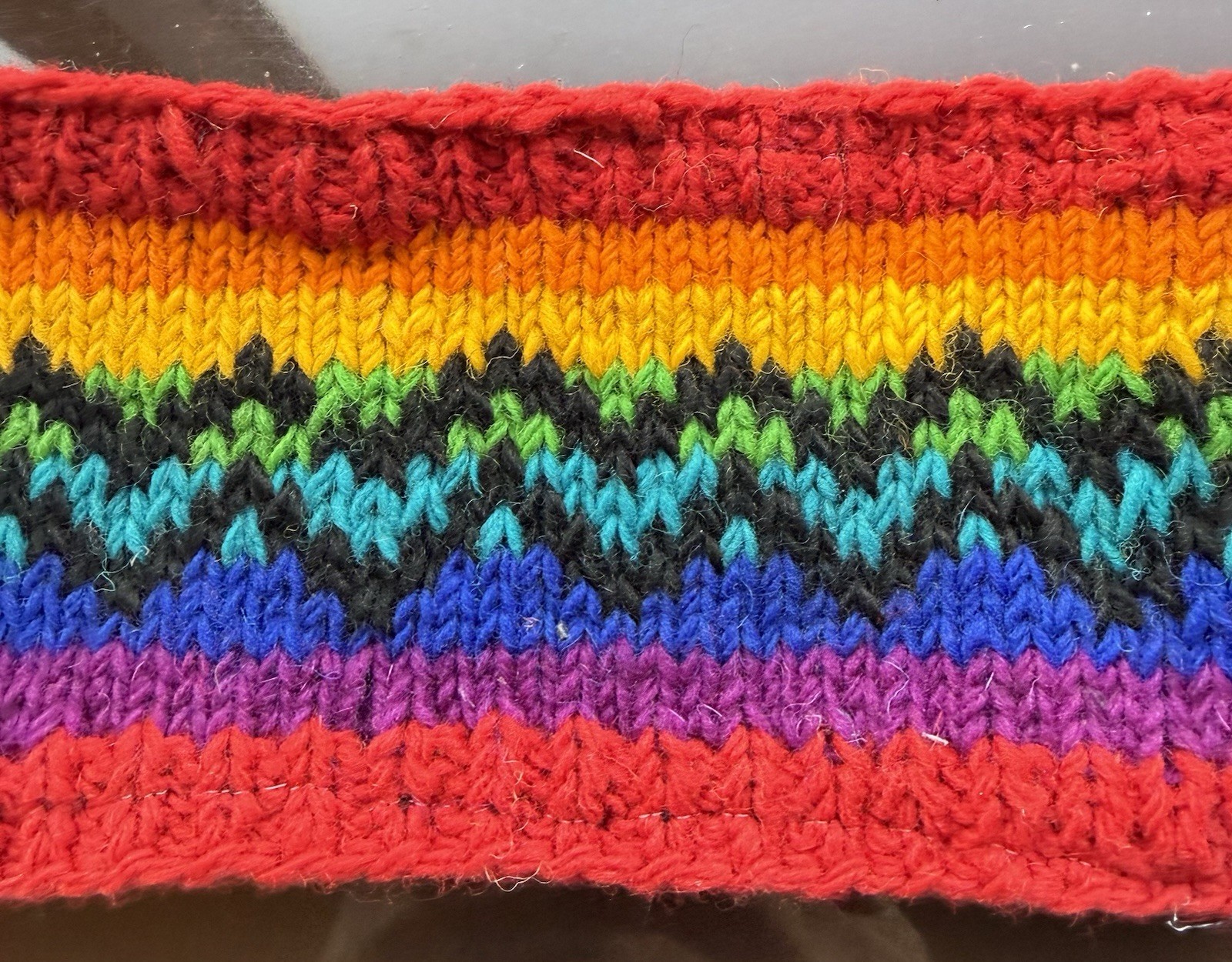 HEADBAND Nepal Hand Made Wool Head Band New Crochet Rainbow Pride #ä