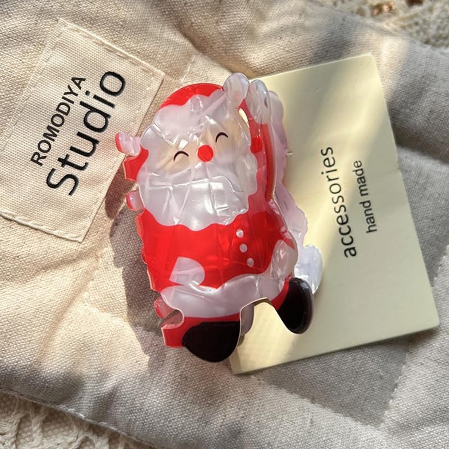 Christmas Hair Claw Clips 1Pcs Large Acrylic Hair Clips Red Santa Claus Shape…