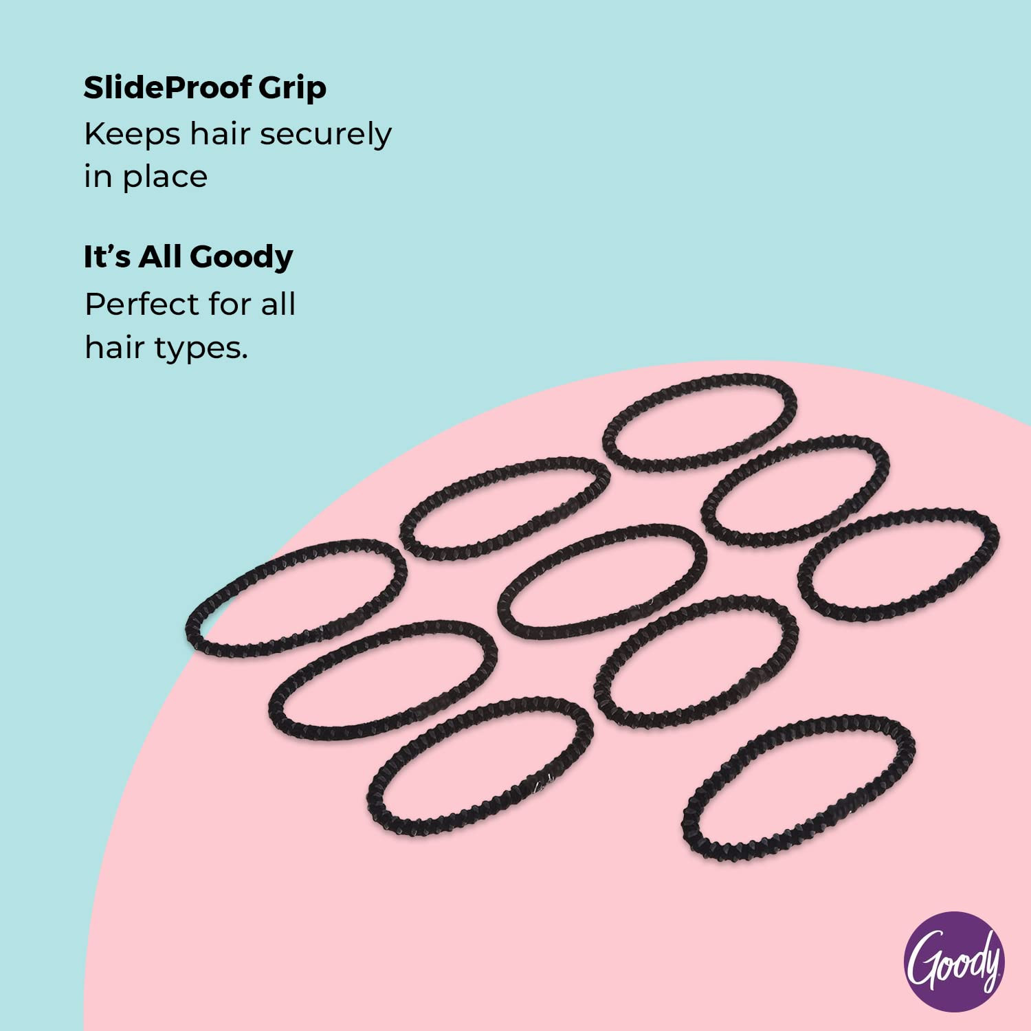 Hair Ties Nonslip Elastic Black 4mm Ouchless For Medium Hair 10 Count Ponytails