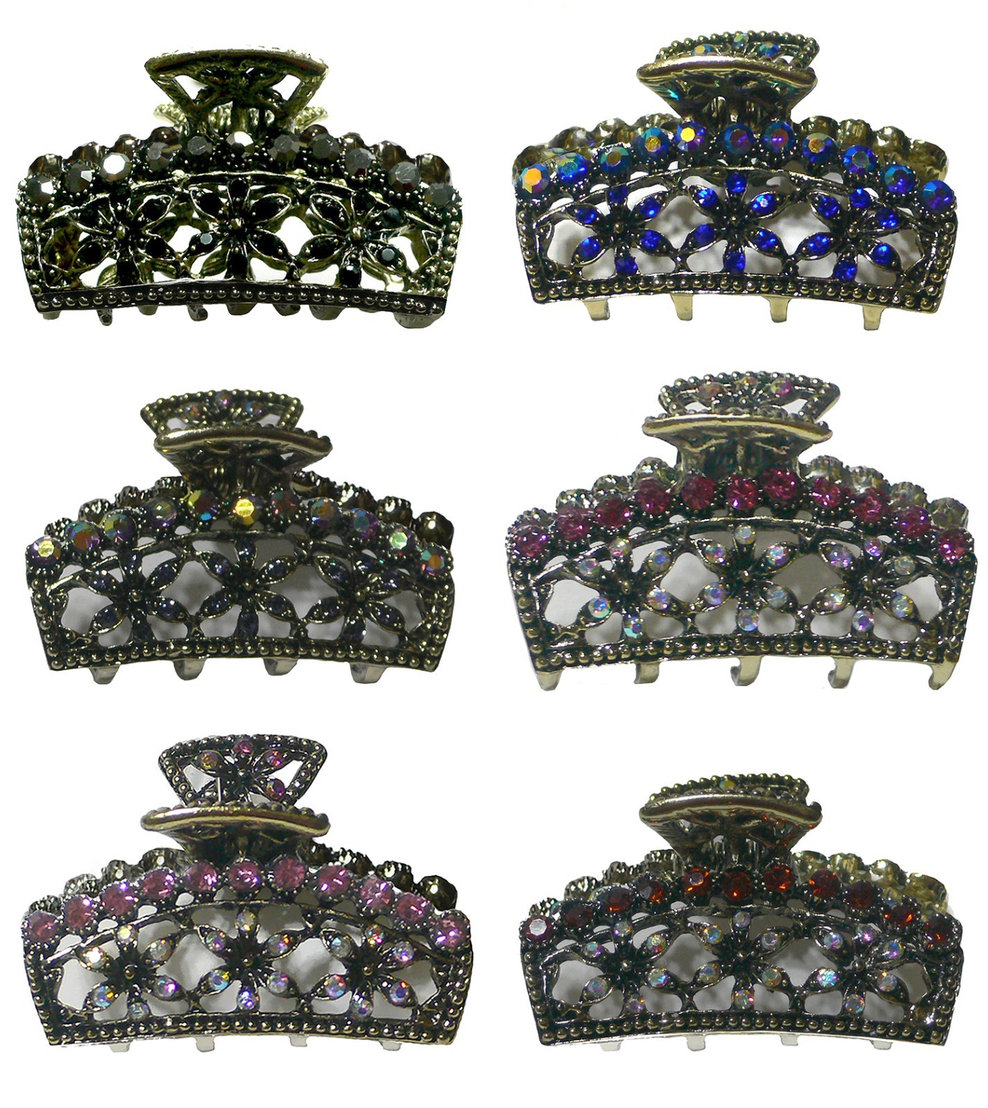 Set of 6 JCGY Small Metal Jaw Clips Hair Claws for Women Girls Hair Styling 4927