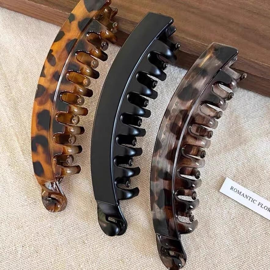 Tortoiseshell Banana Hair Clip Fish Shaped Hairpin for Women Hair Accessories Ha