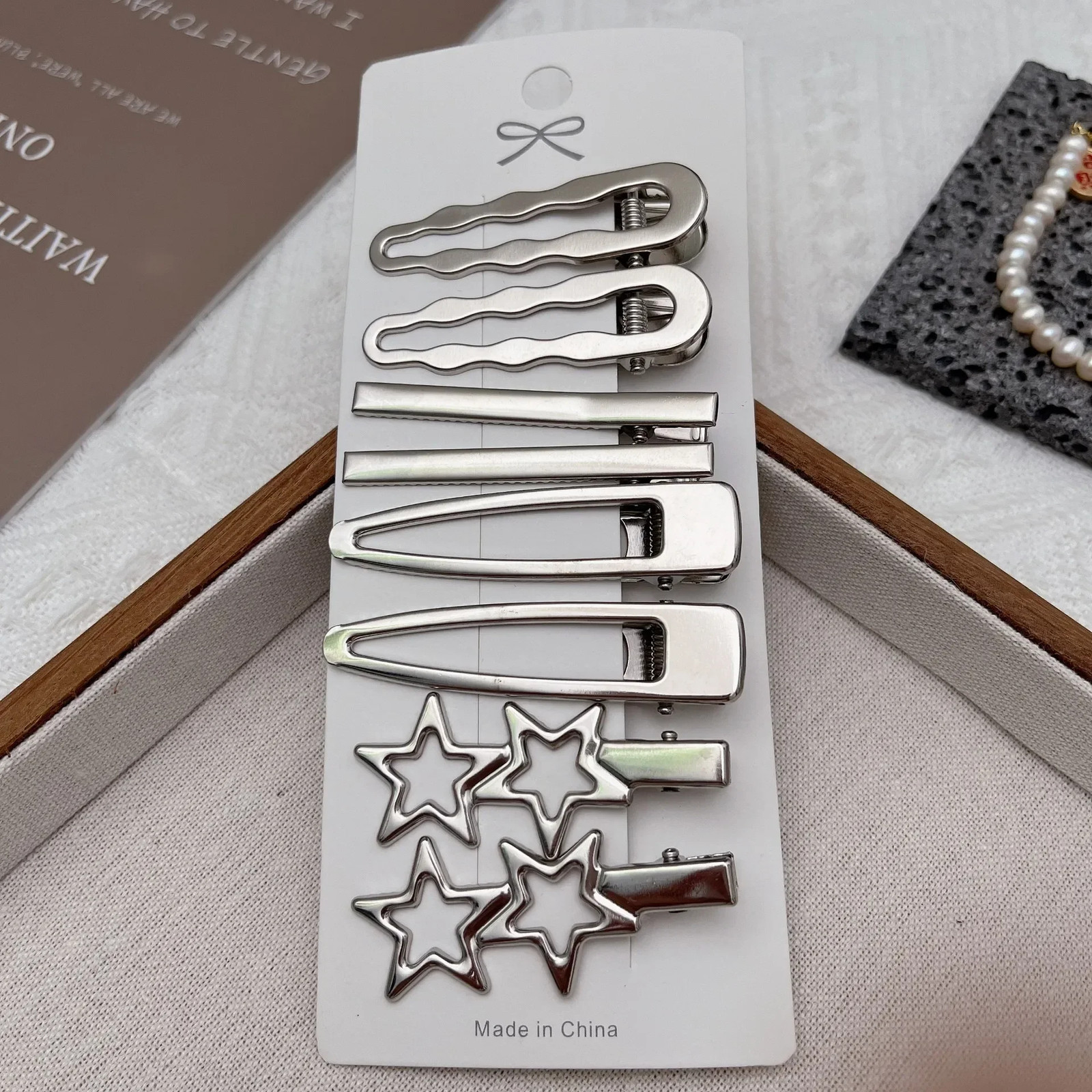 Silver Metal Duckbill Hair Clips Y2K Bangs Side Hair Barrettes for Women Girls