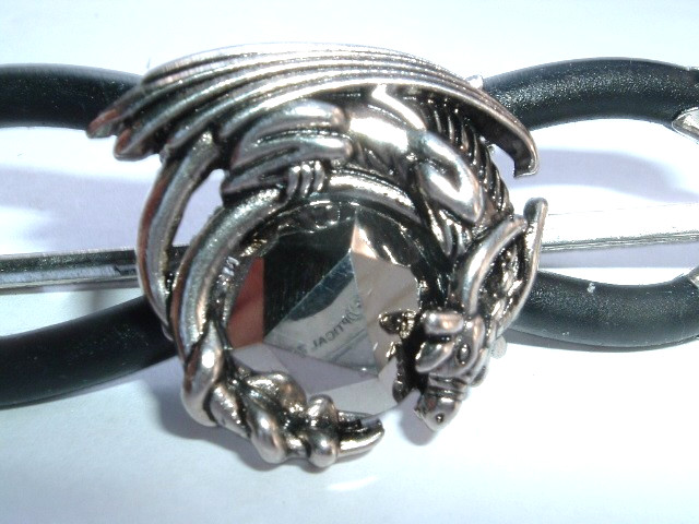 Lilla Rose Medium Flexi Clip Black Onyx Silver Bull Hair Clip NWT