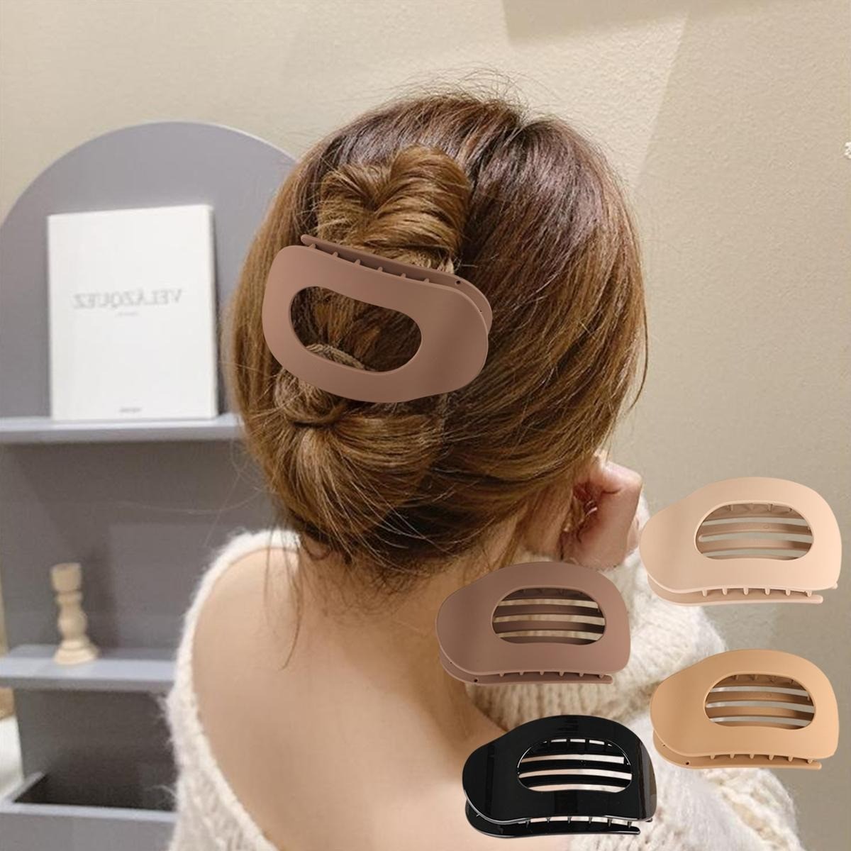4Pack Matte Flat No-Crease Hair Barrettes Strong Hold Hair Accessories for Girls