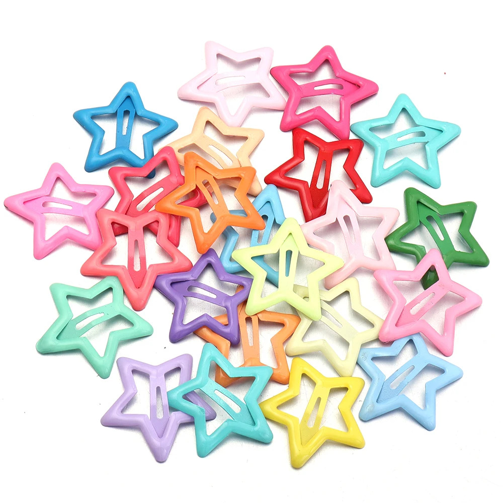 50pcs/lot Colorful Star Y2K BB Hair Clips Women Grils Cute Metal Star Hair C