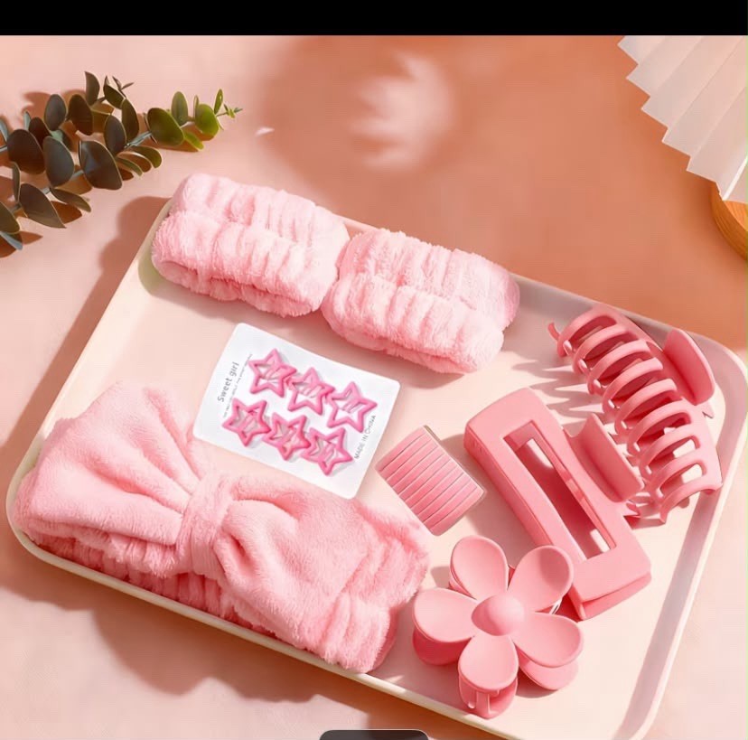 16pcs Set Soft Headbands Large Multicolor Unscented Pink Spa Headband