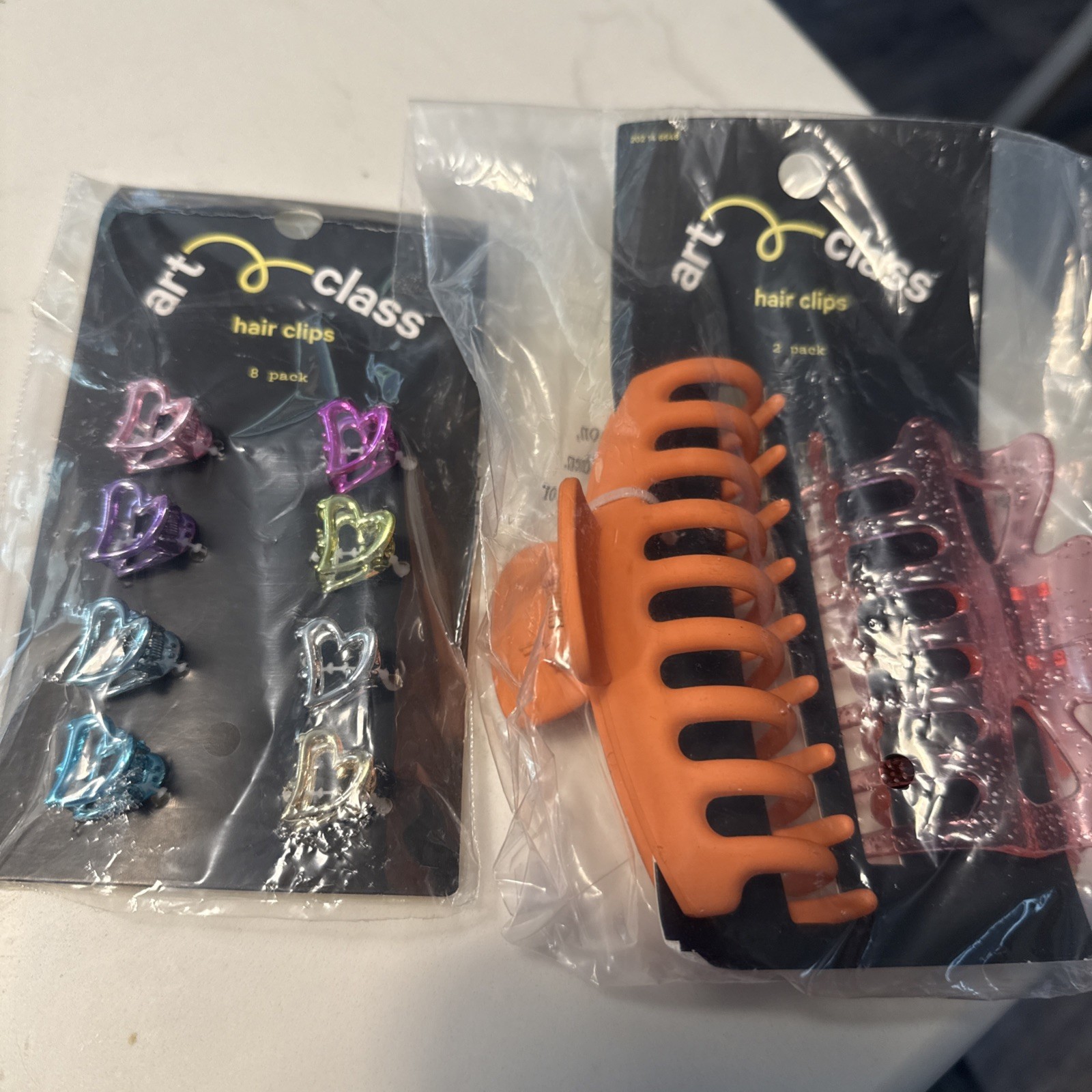 Art Class 2 Pack And 8 Pack Heart Shaped Hair Clips Lot Of 2