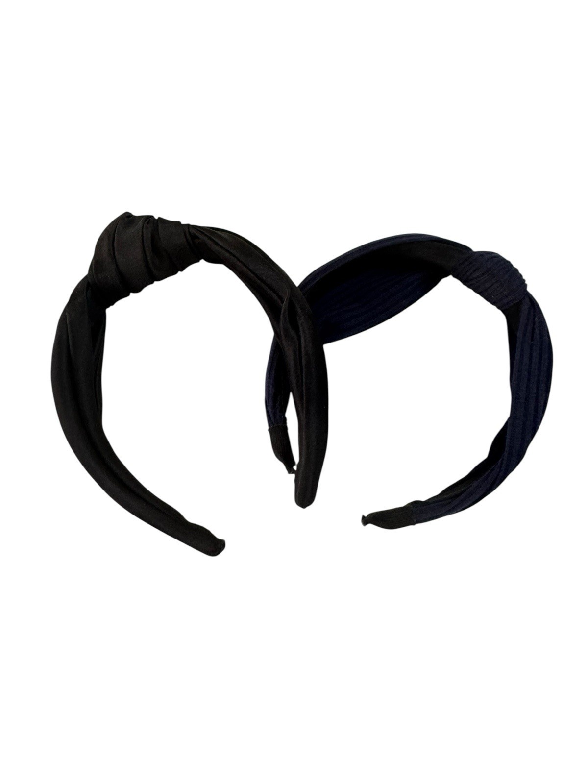 Women’s Casual Headband Set Navy And Black Cotton Blend.