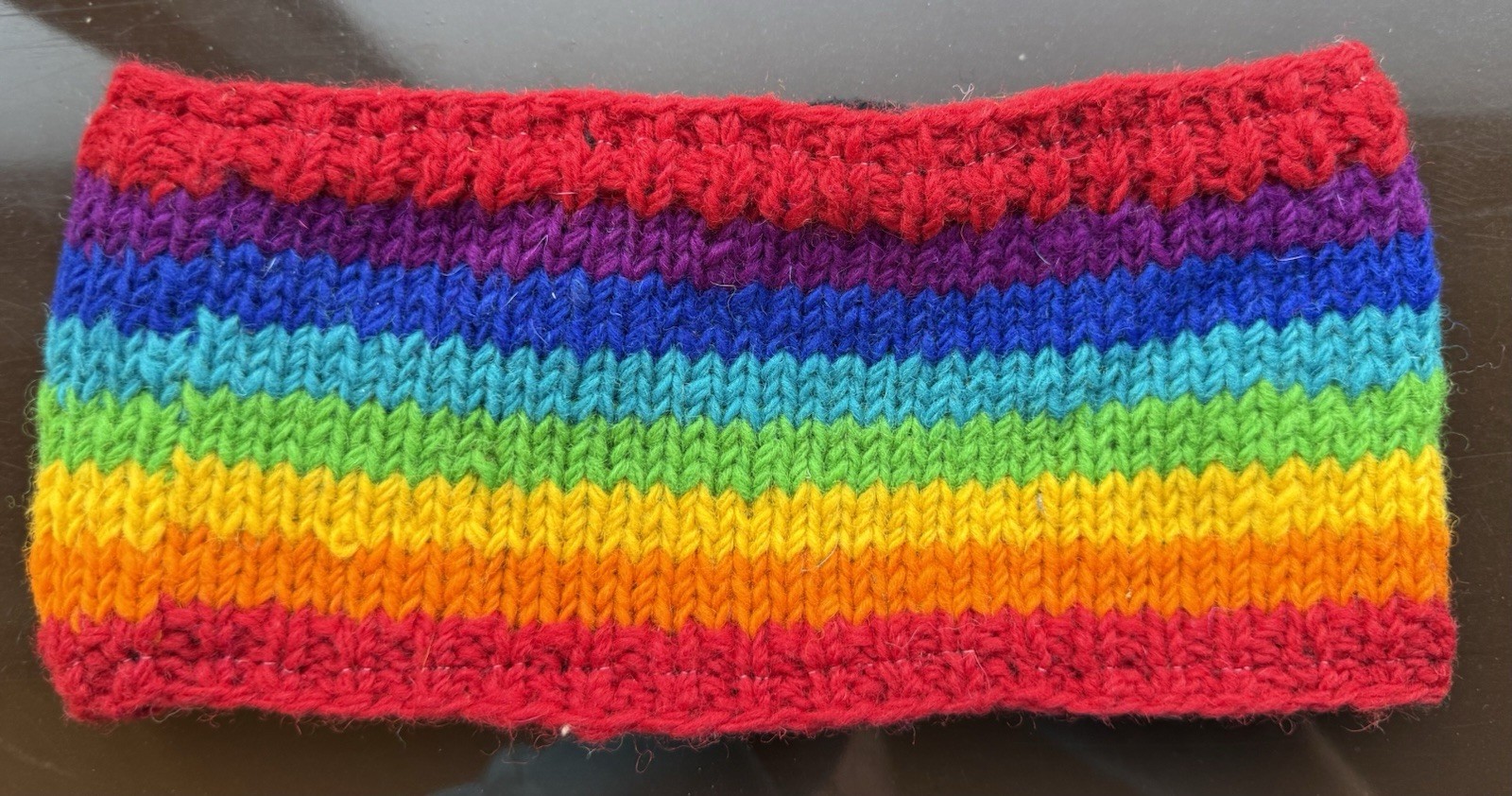 HEADBAND Nepal Hand Made Wool Head Band New Crochet Rainbow Pride #ö