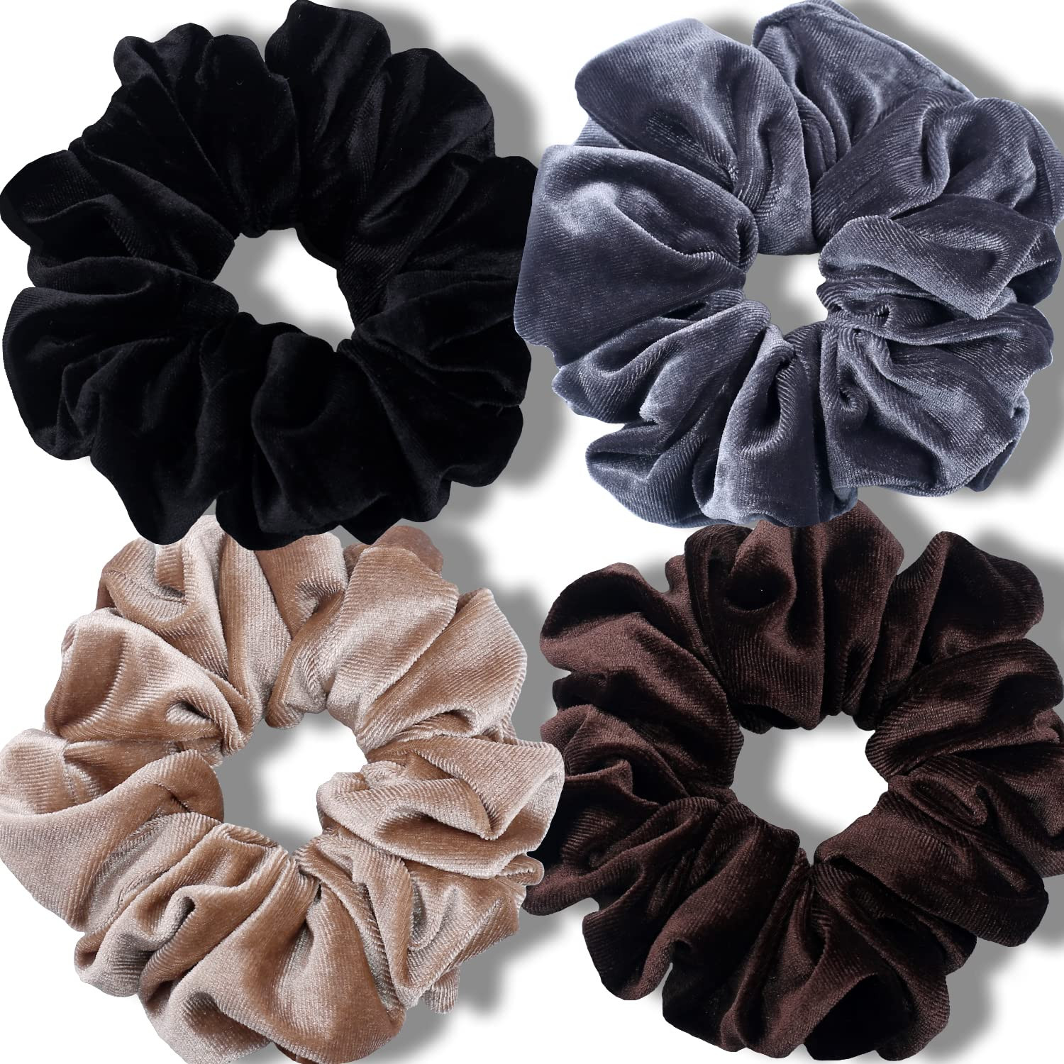 Extra Large Scrunchies for Women’S Thick Hair, Premium Velvet Soft Jumbo Scrunch