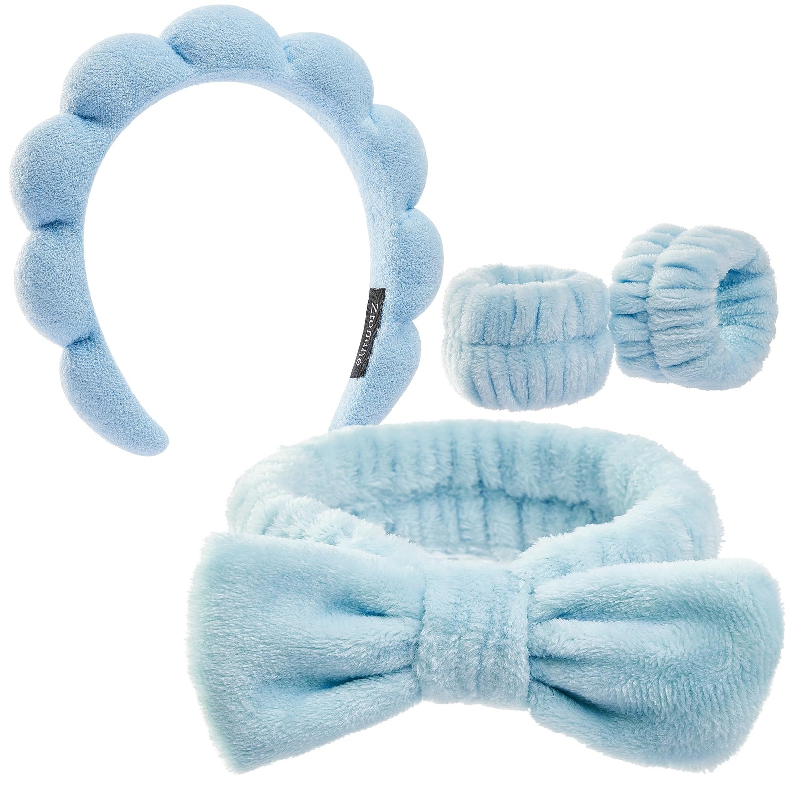 Ztomine Headbands for Women – Spa Headband and 1 Count (Pack of 4), Blue