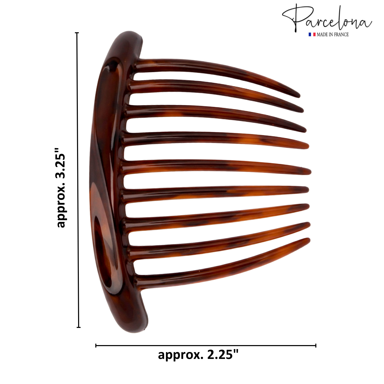 Parcelona Set of 2 French Side Combs Tortoise Shell Hair Slides Bun French Twist