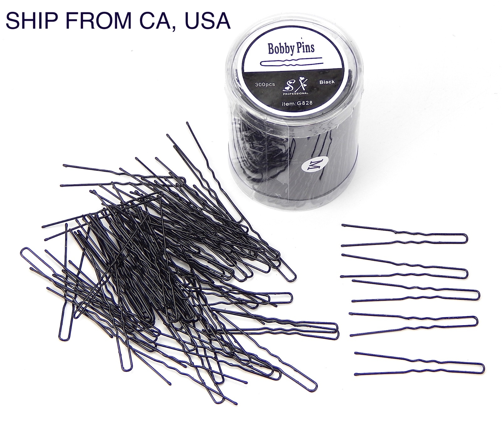 300pcs/lot Plated Thin U Shape Hair Bobby Pin Black Metal Clips Medium