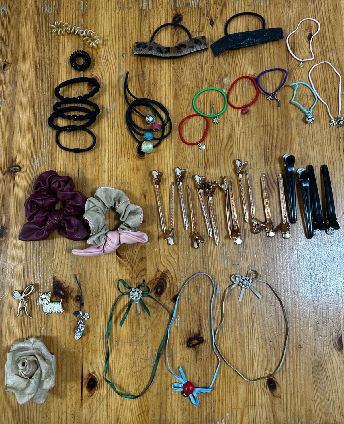 Lots Metal Hair Clips Duckbill Clips Scrunchies Hair Ties *Flaws