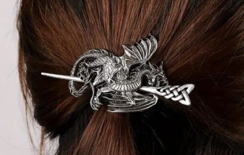 Dragon silver hair stick