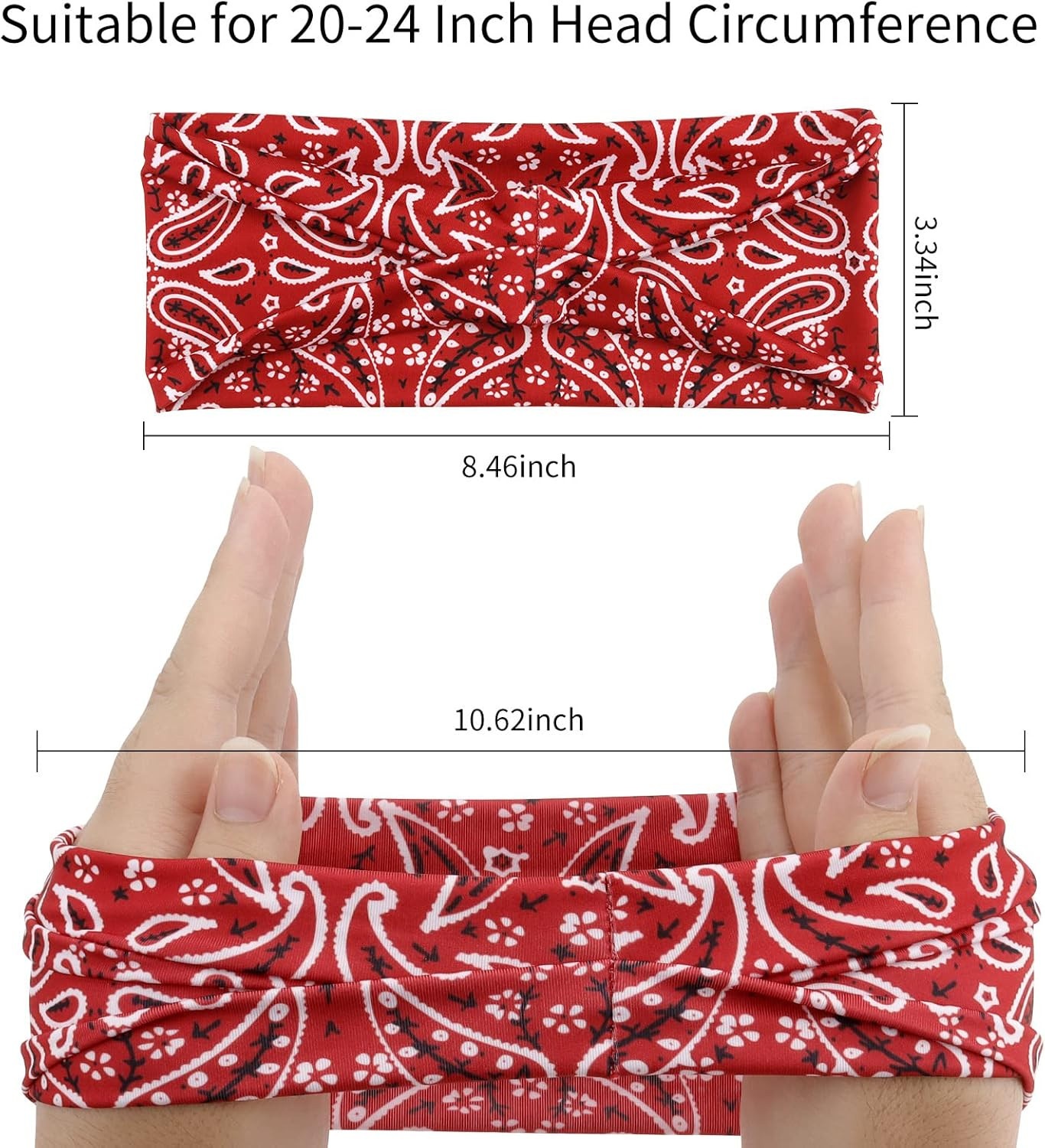 6Pcs Headbands Paisley Bandanas Head Bands Sweat Band Hair Wrap Headwrap Fashion
