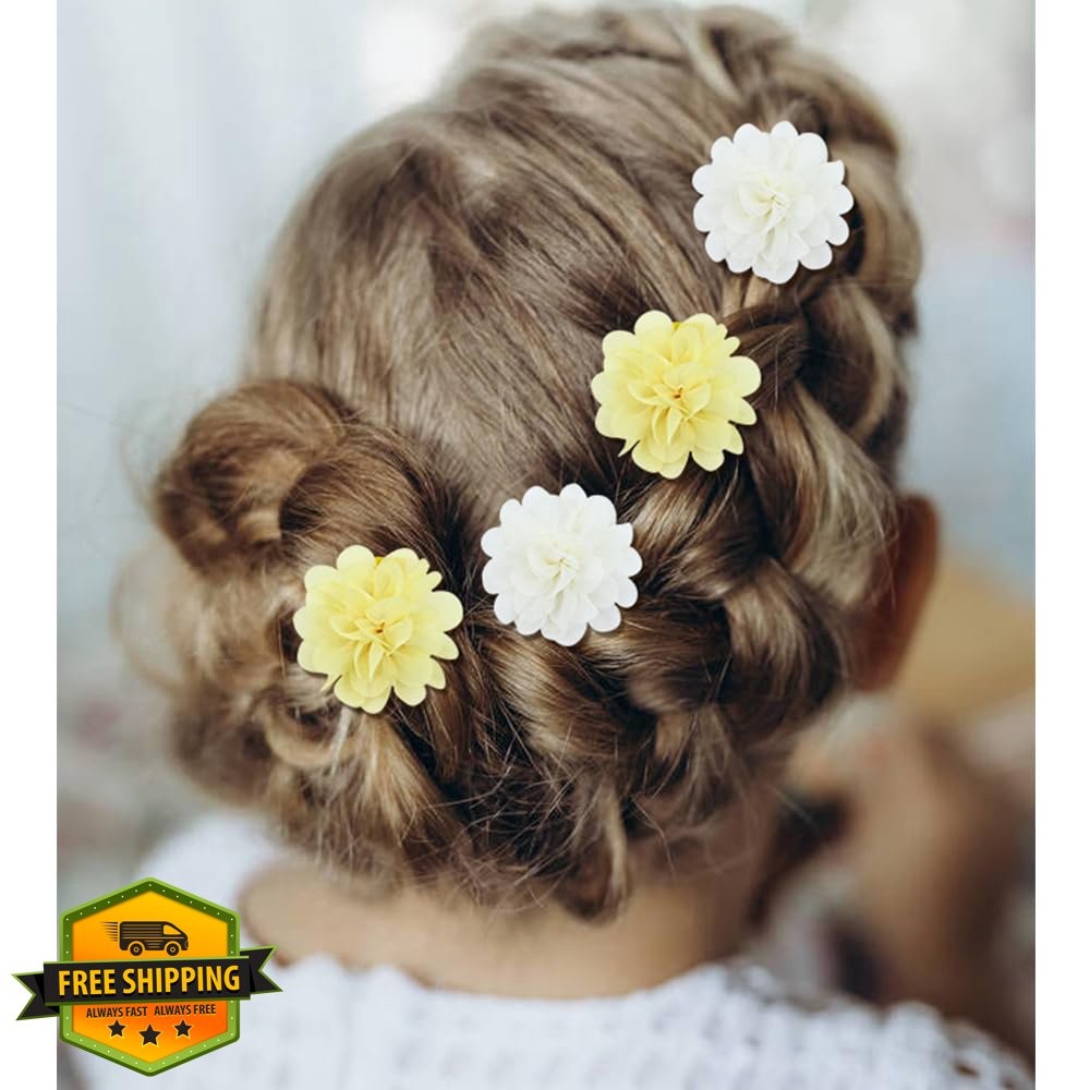 Cinaci 40pc 2″ Chiffon Flower Clips