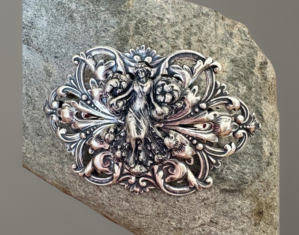 Art Nouveau Woman/Lady Angel Victorian Goddess Hair Barrette, French Hair Clip