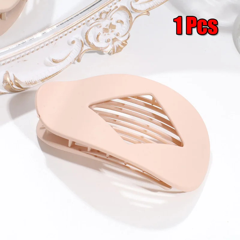 Leopard Flat Hair Claw Clip Matte Acrylic Oval Hair Accessory