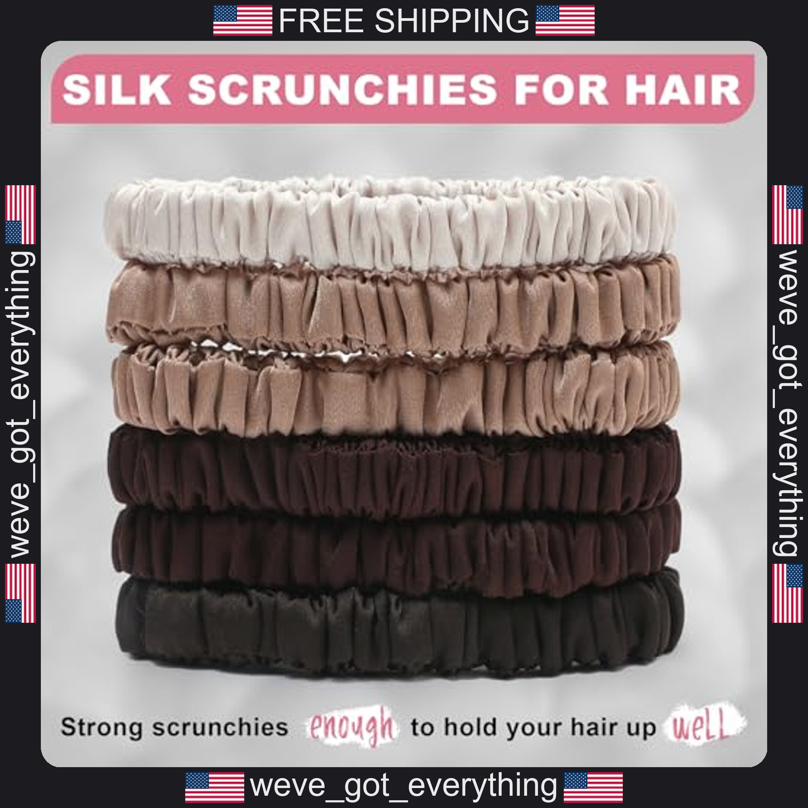 6 Pack Mulberry Silk Hair Ties for Women Girls – Gentle Hair Accessories