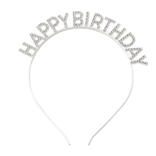 Happy Birthday Headband for Women Girls Birthday Hair Decorations Rhinestone