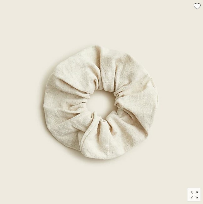 New J Crew Women Oversized Scrunchie Linen Ivory Purple Yellow One Size
