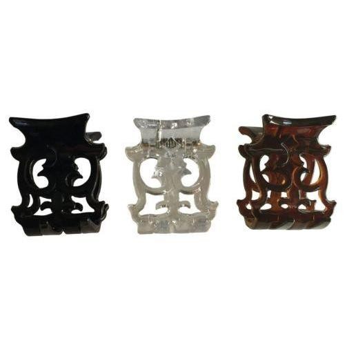 Parcelona French Cellulose Mini Shell Black and Clear Jaw Hair Claw Clip