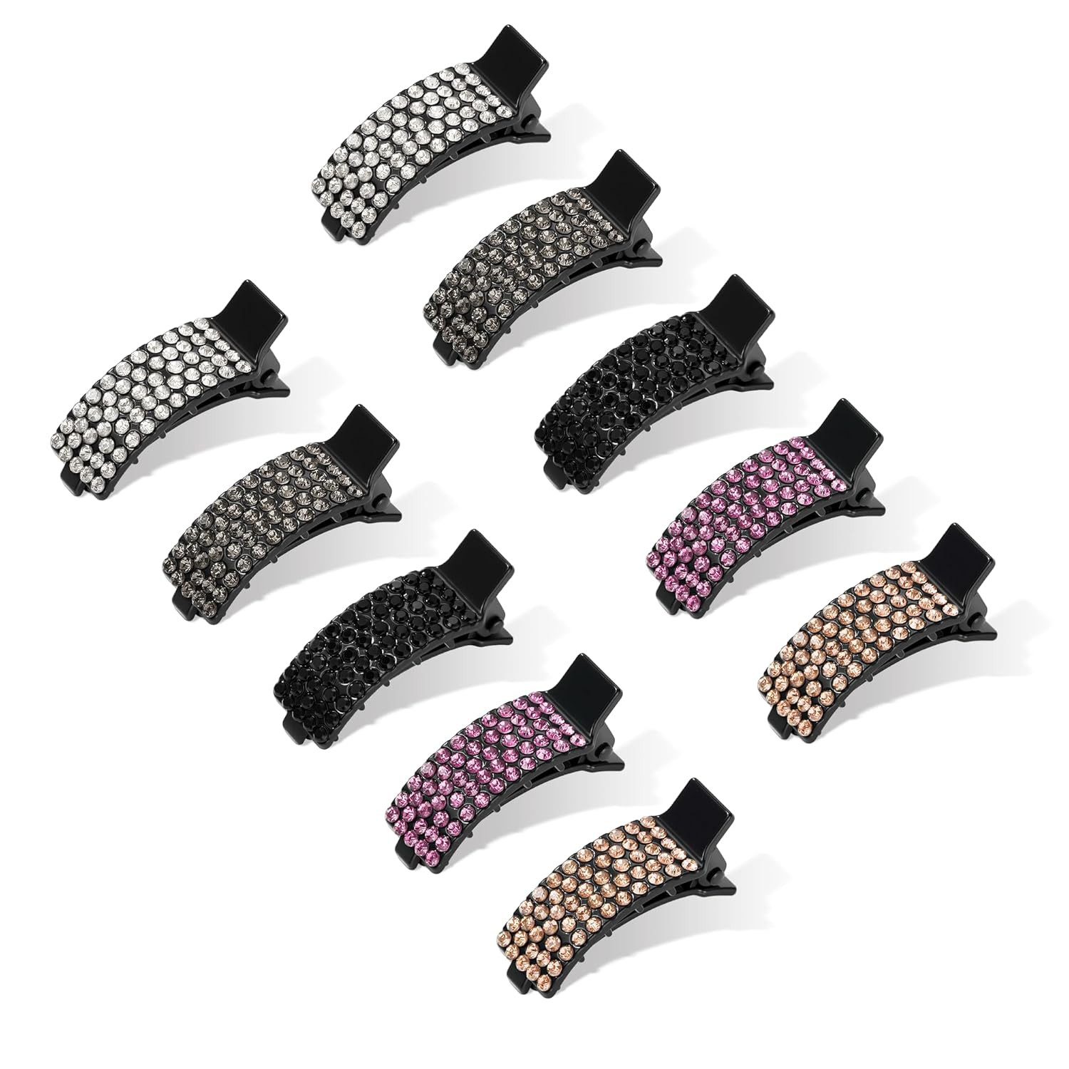 10 Pcs Small Rhinestone Hair Clips for Women Mixcolor Hair Clips for Styling Cut