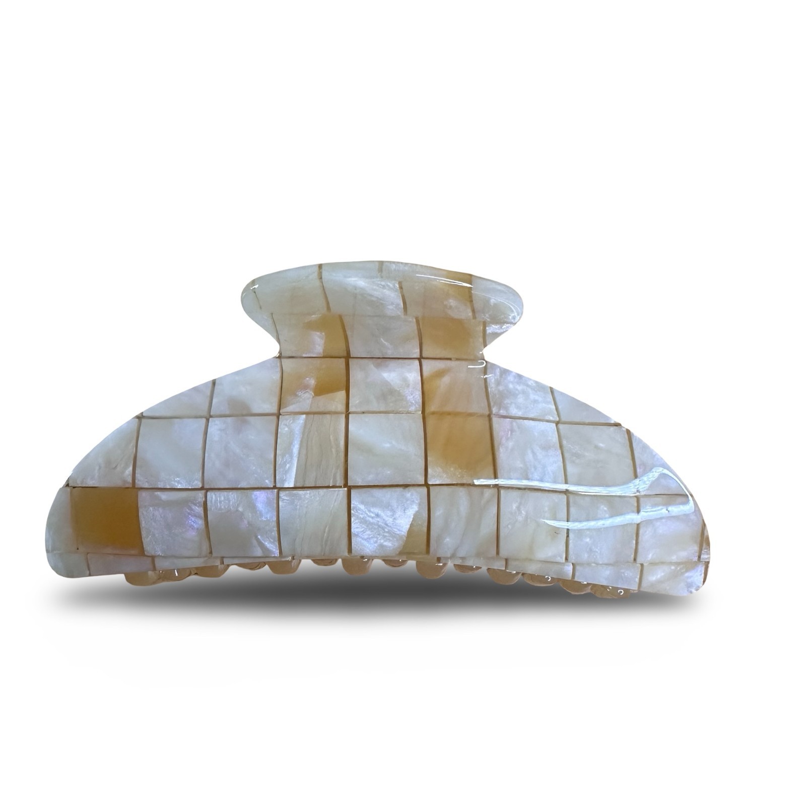Machete Midi Heirloom Claw Sea Shell Checker Hair Clip Italian Acetate New