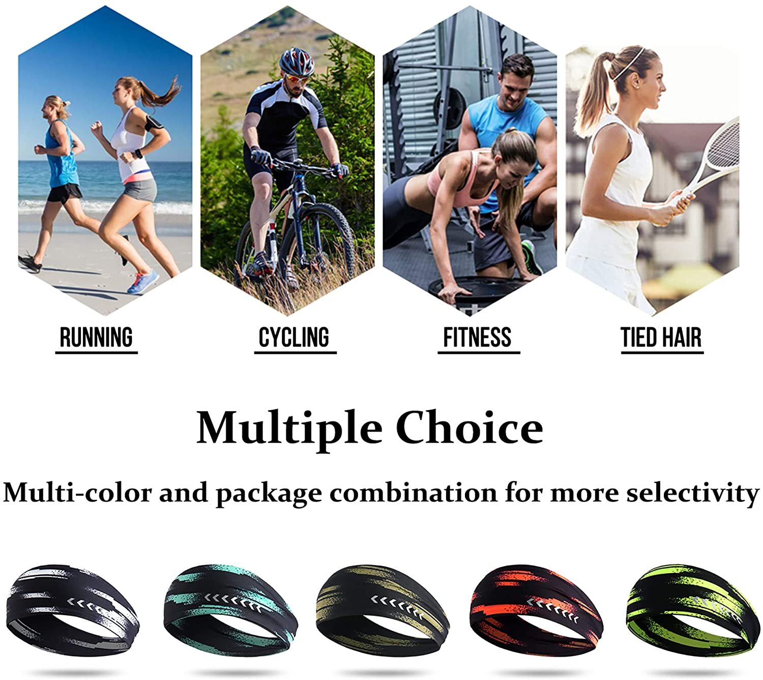 Winter Fashion Knitted Headband Reflective Sweatband for Cycling Hiking Running