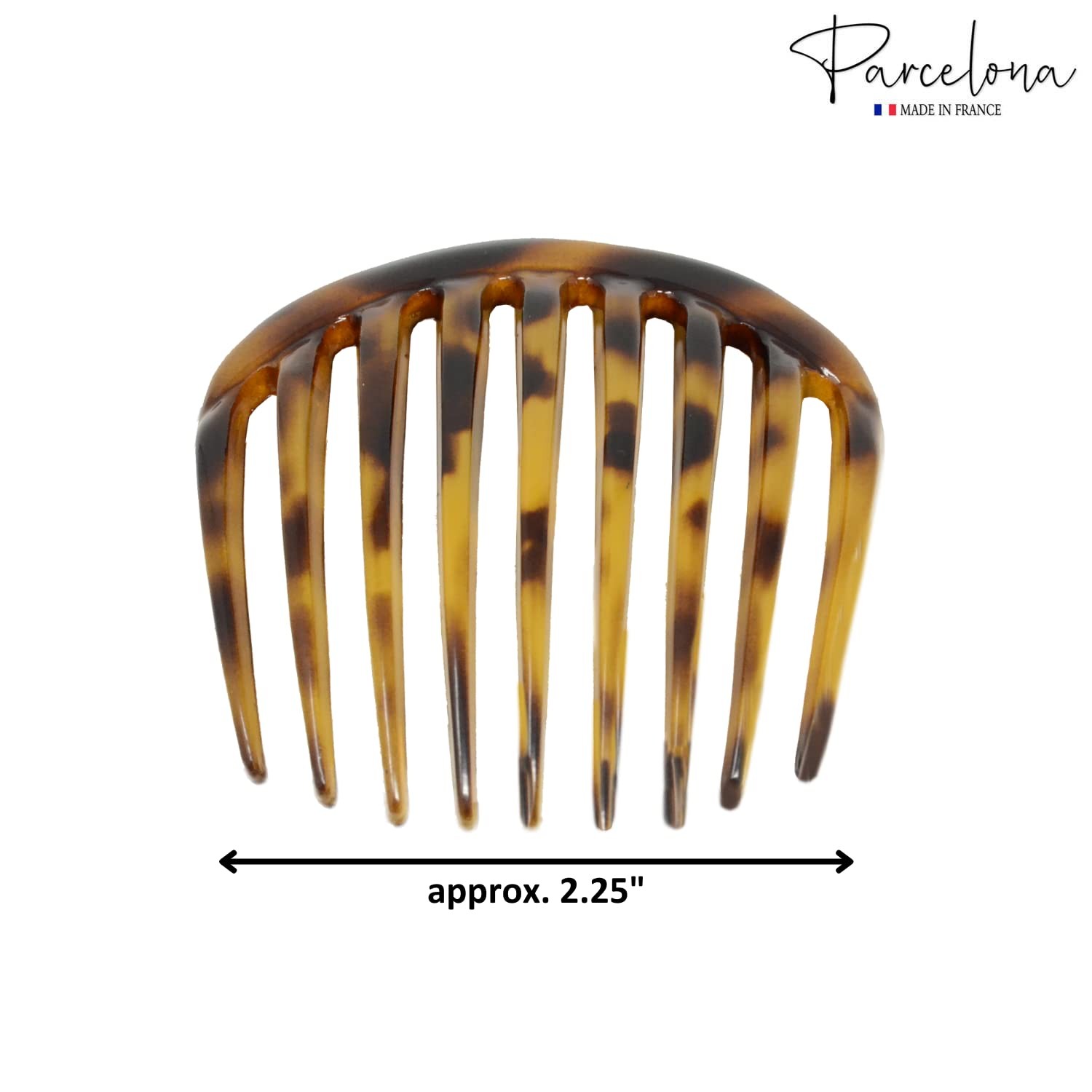 Parcelona French Smooth Edge Celluloid Acetate Hair Side Combs for Women (2 Pcs)