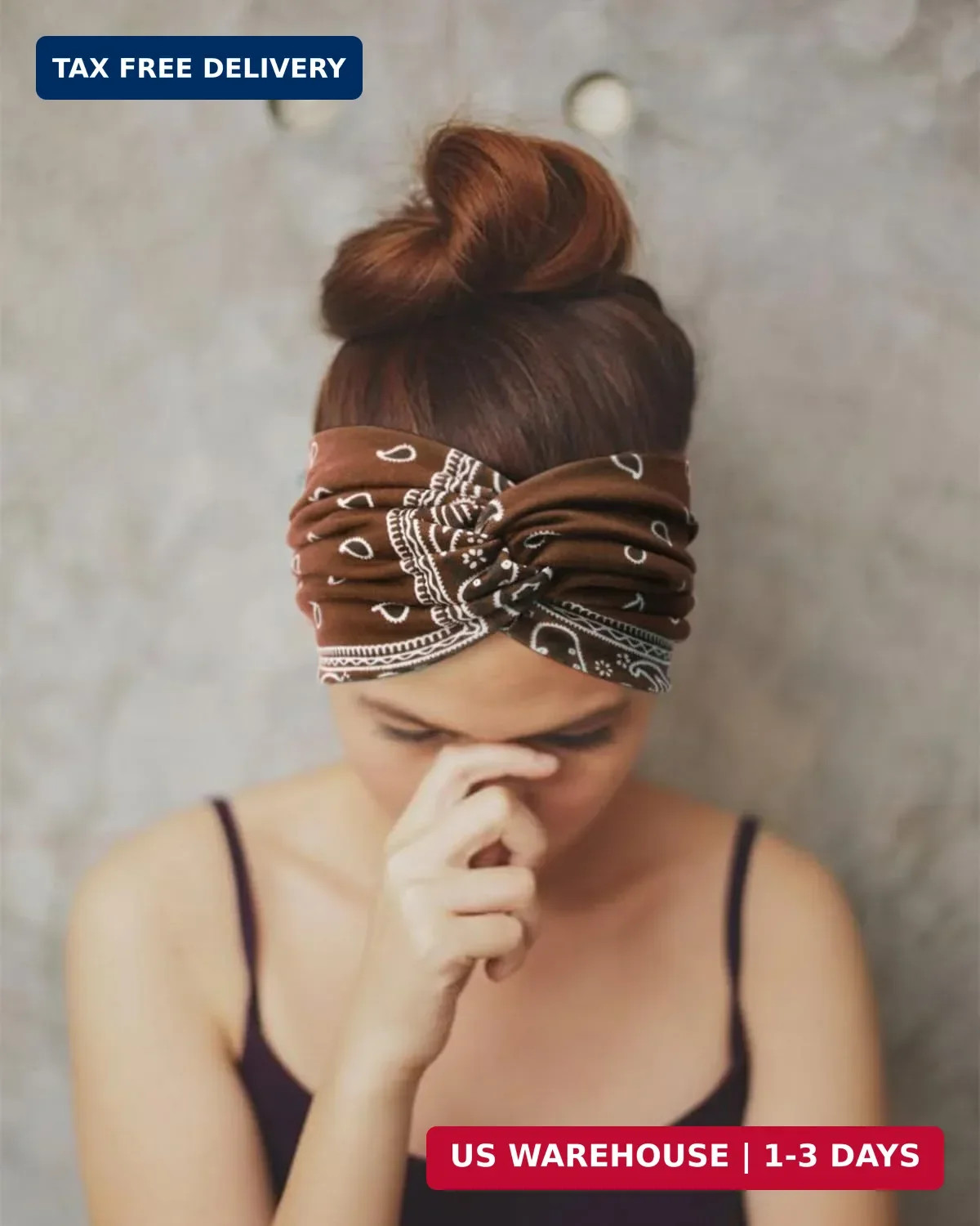AQOKKA Extra Wide Headbands for Women Large Turban Headband Non Slip Boho Elasti