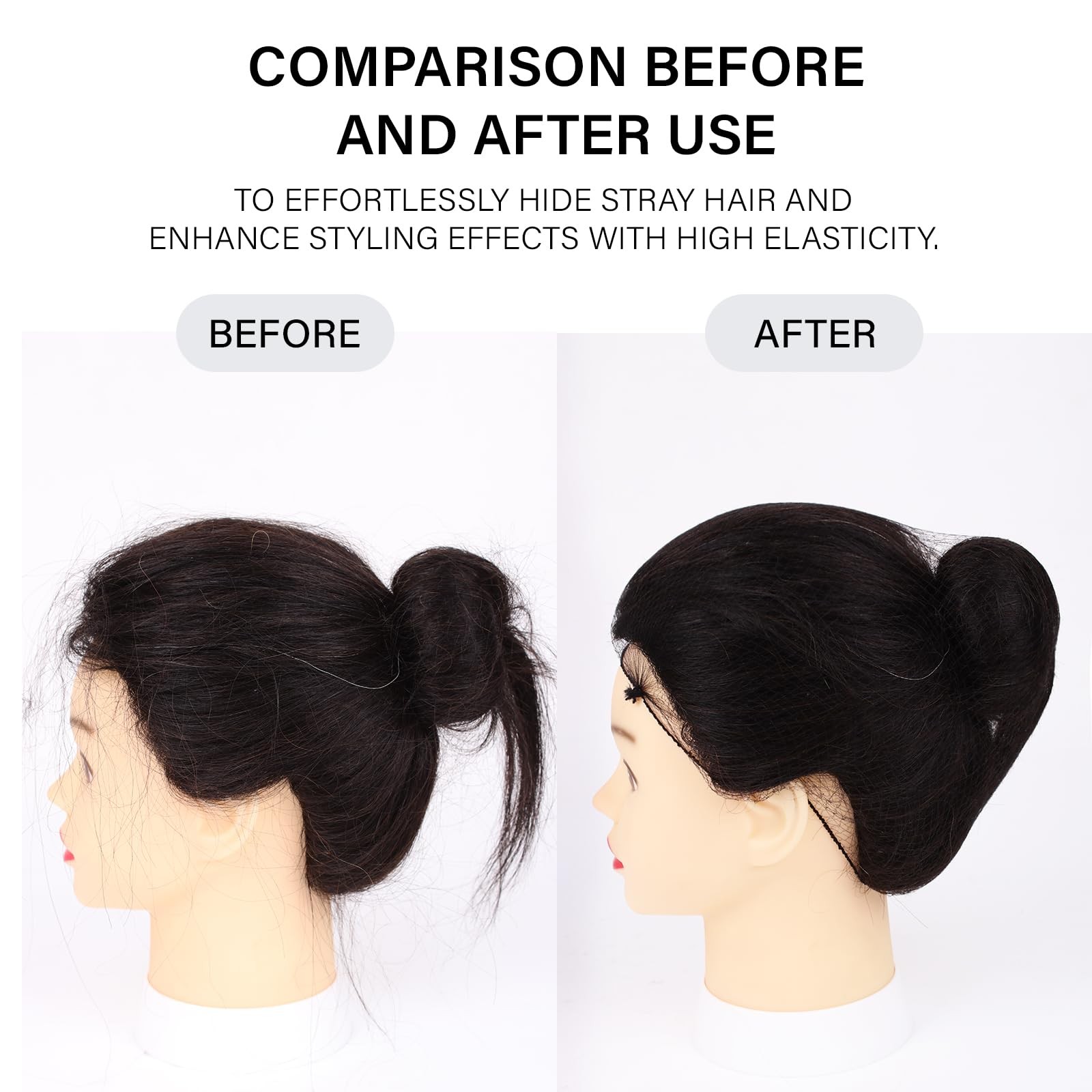 100Pcs Brown Hair Nets for Women, 20 Inches 50cm 100 Count (Pack of 1),