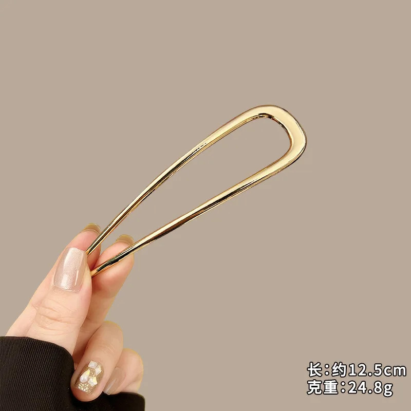 U-Shaped Hair Fork Fashion Alloy Hairpin Gold Silver Black Color Metal Hairpin G