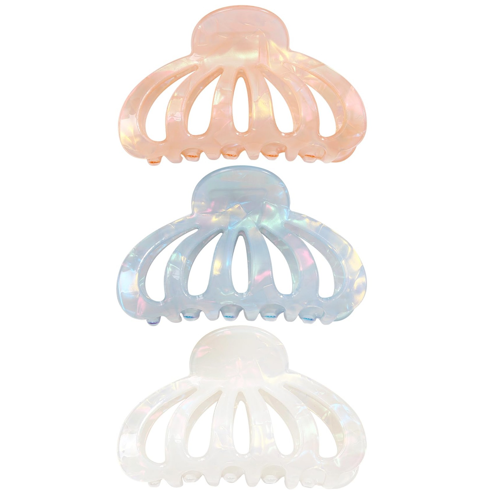 Jayongnee 3 Pcs Medium Hair Claw Clips for Women, 2.95Inch color 3
